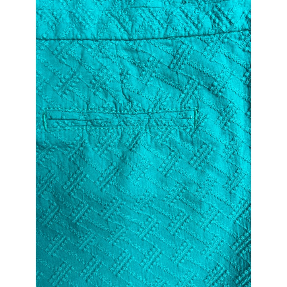 Banana Republic Hampton Fit Shorts Women's 6 Turquoise Teal Textured 100% Cotton - Picture 4 of 10